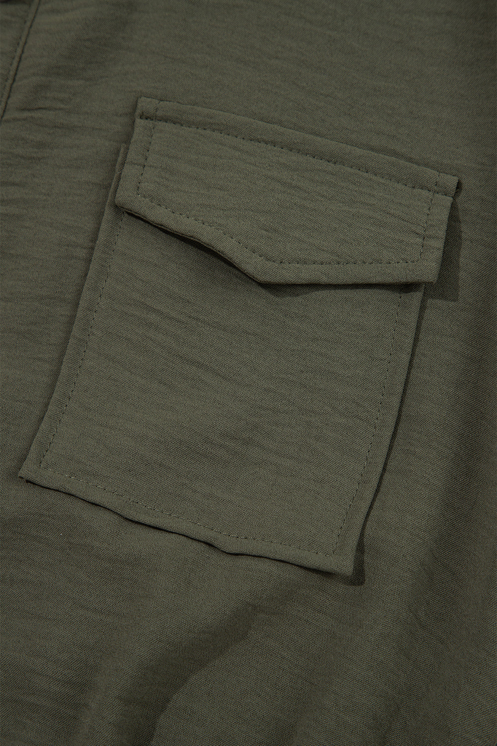 Moss Green Half Button Belted Utility Short Sleeve Jumpsuit