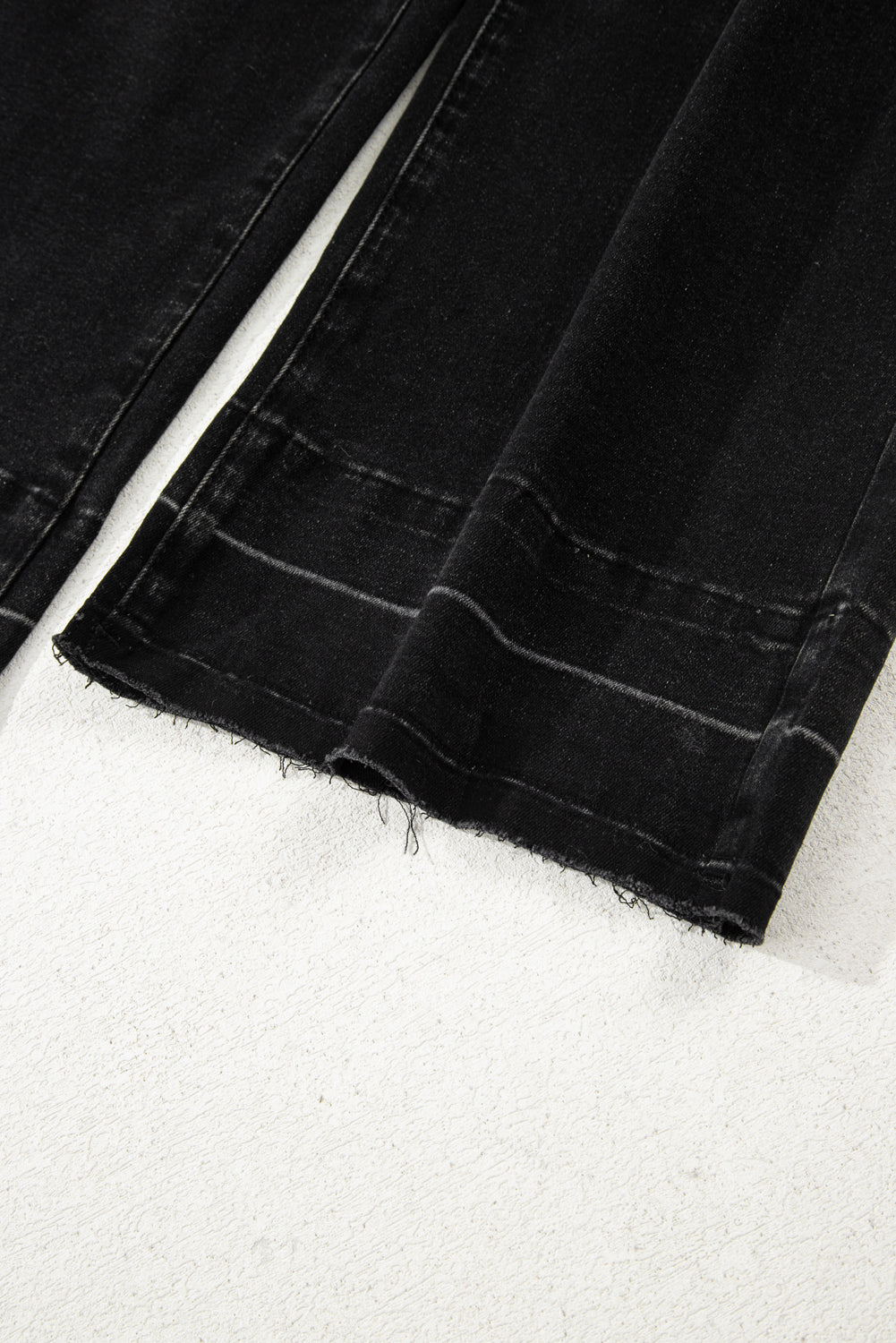 Real Teal Raw Hem Straight Leg Loose High Waist Jeans