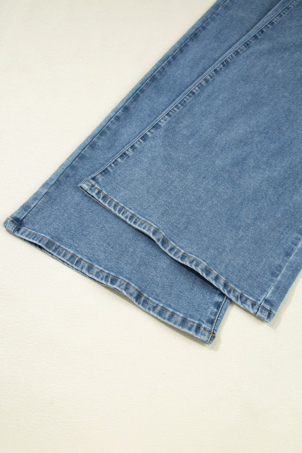 Dusk Blue Medium Wash Drawstring Waist Wide Leg Jeans