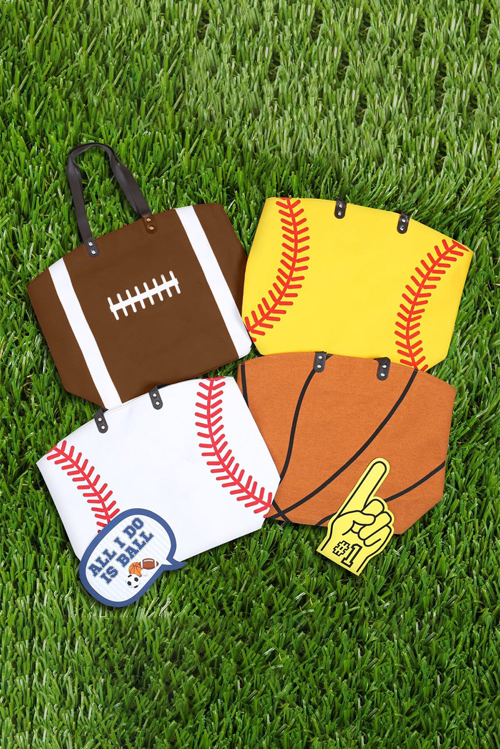 Chestnut Foootball Pattern Canvas Large Tote Bag
