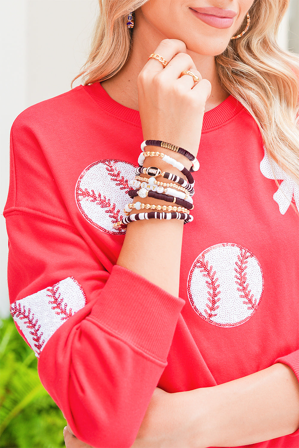 Chestnut Game Day Football Beaded Bracelet Set