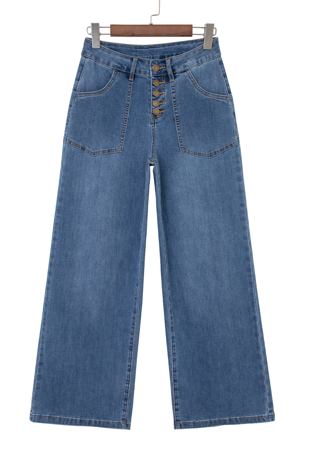 Ashleigh Blue Multi-Button High Waist Wide Leg Jeans