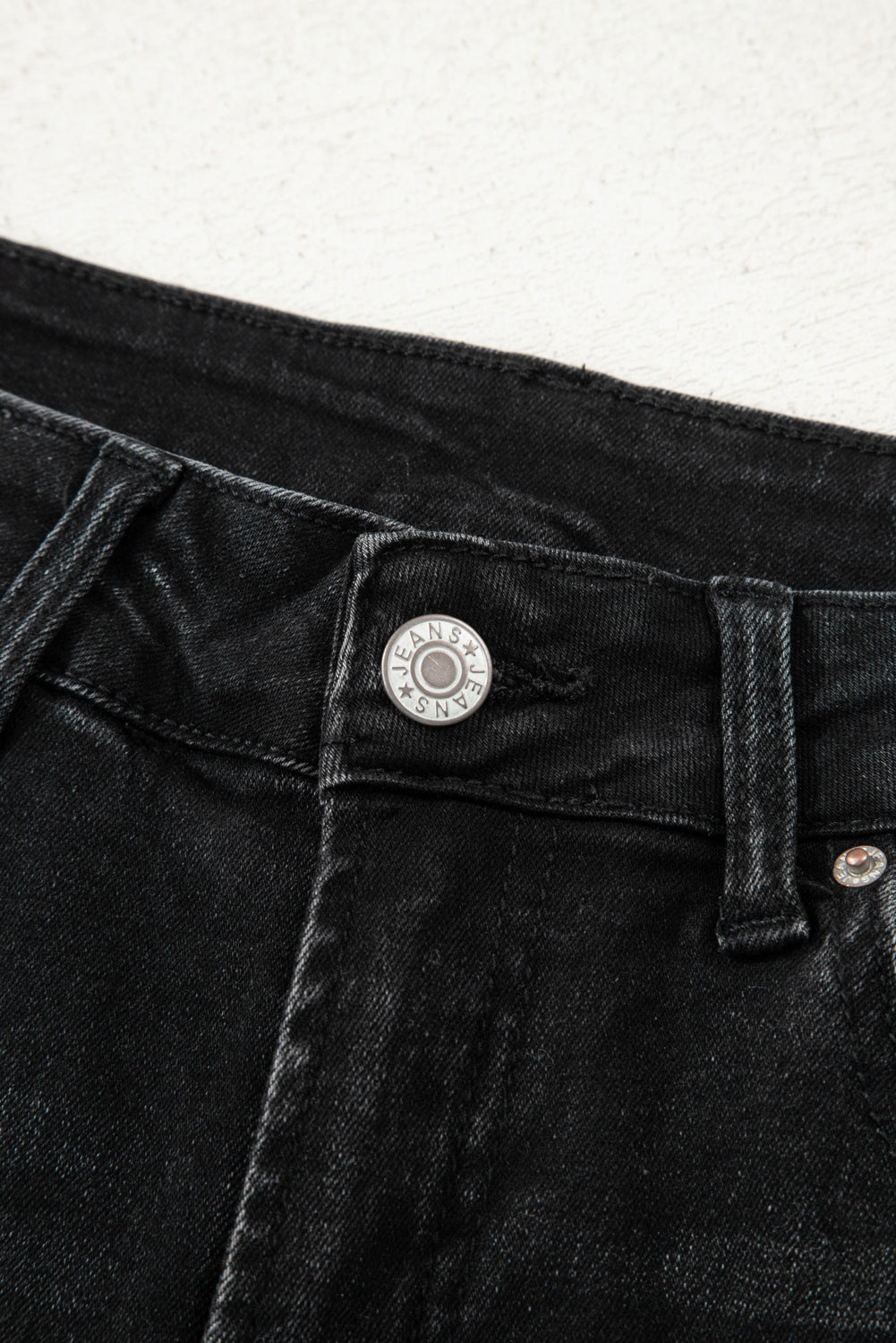 Real Teal Raw Hem Straight Leg Loose High Waist Jeans