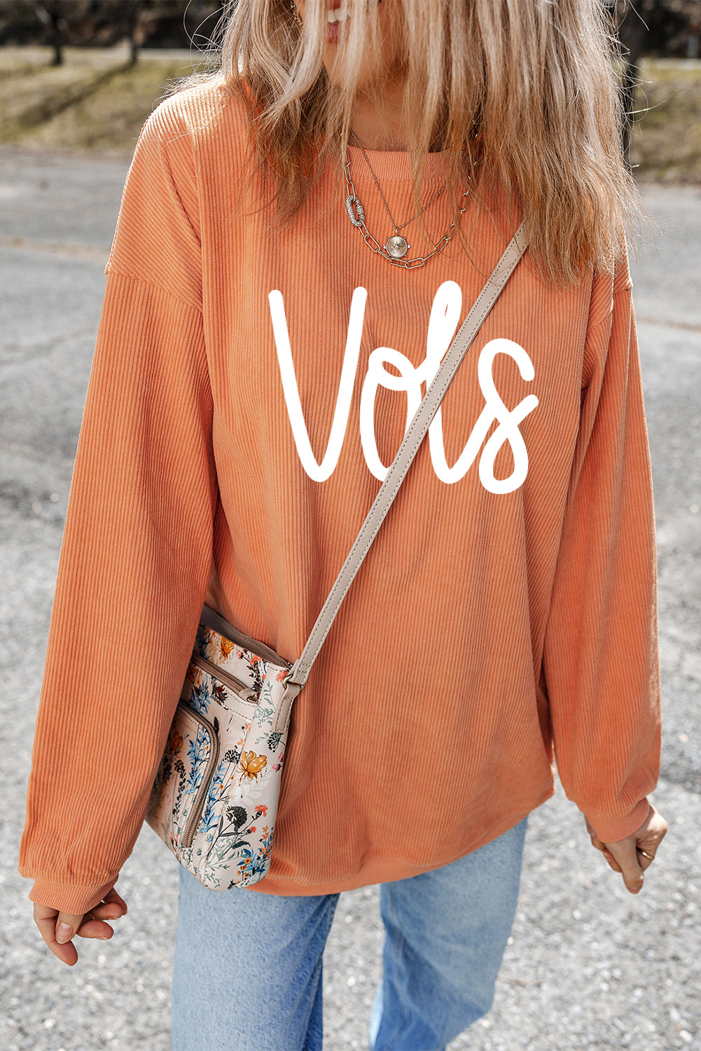 Orange Vols Ribbed Oversized Sweatshirt