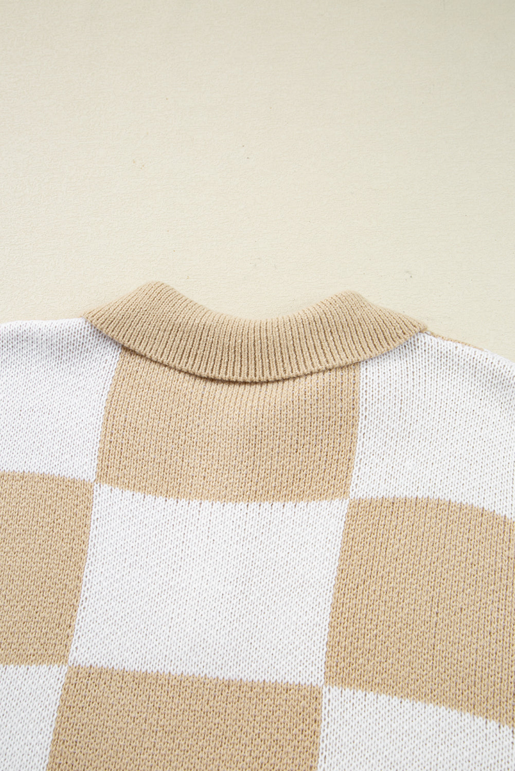 Checker Grid Polo Sweater