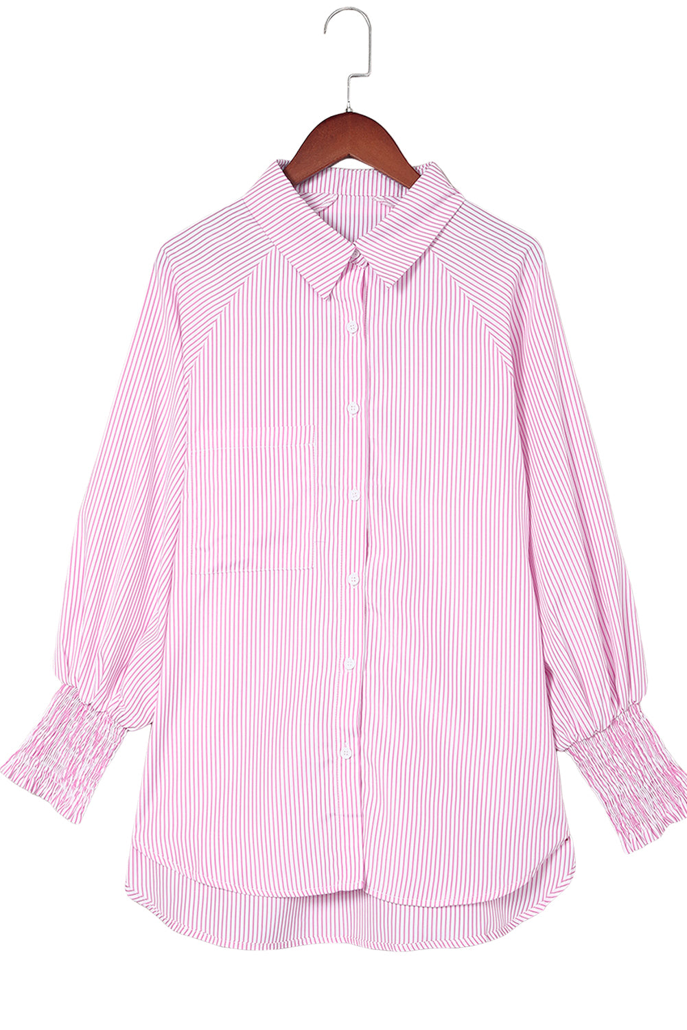 Grass Green Striped Pocket Button Up Shirt