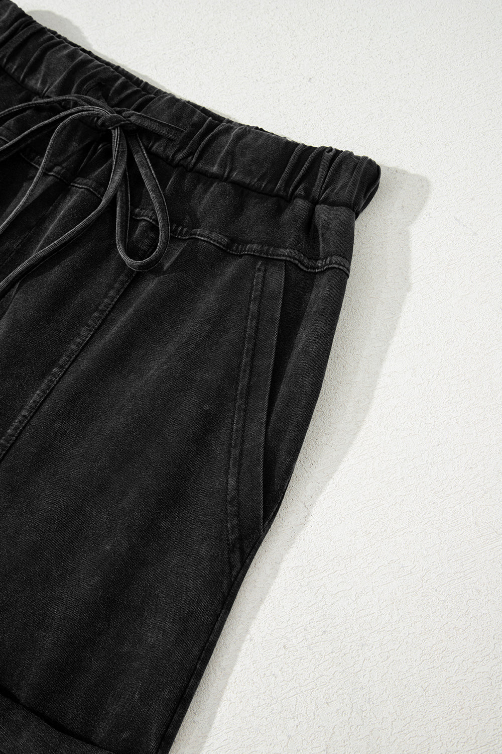 Bonbon Mineral Wash Exposed Seam Wide Leg Cargo Pants