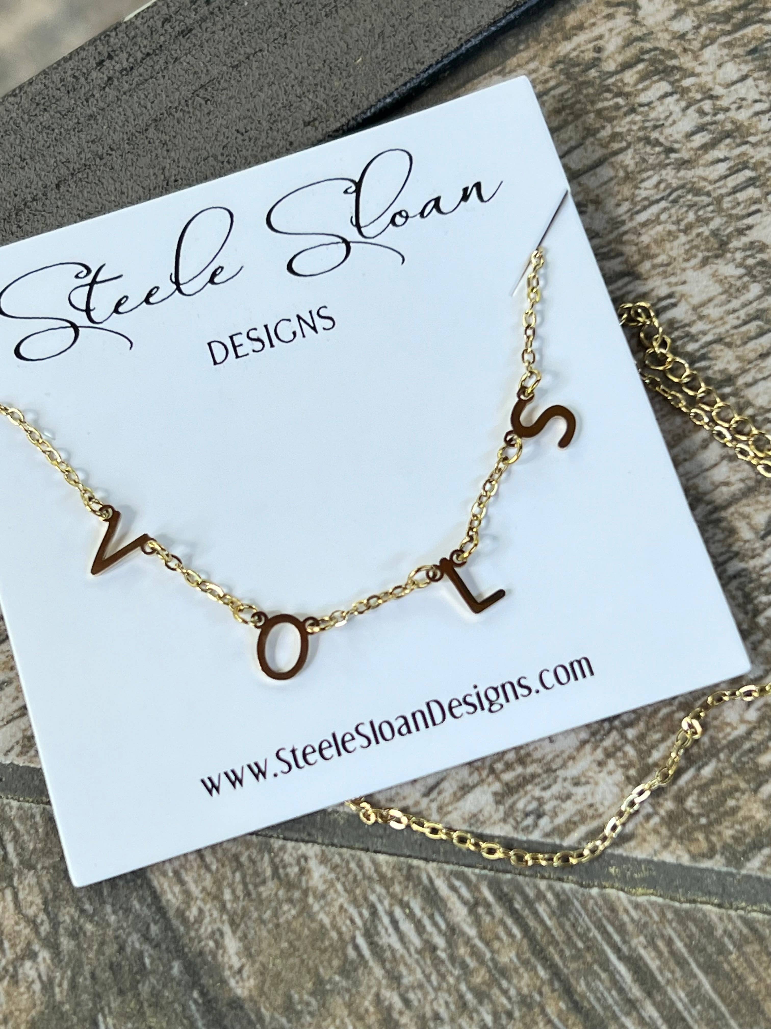VOLS Charm Necklace Gold VOLS Dangle Layer Necklace 
