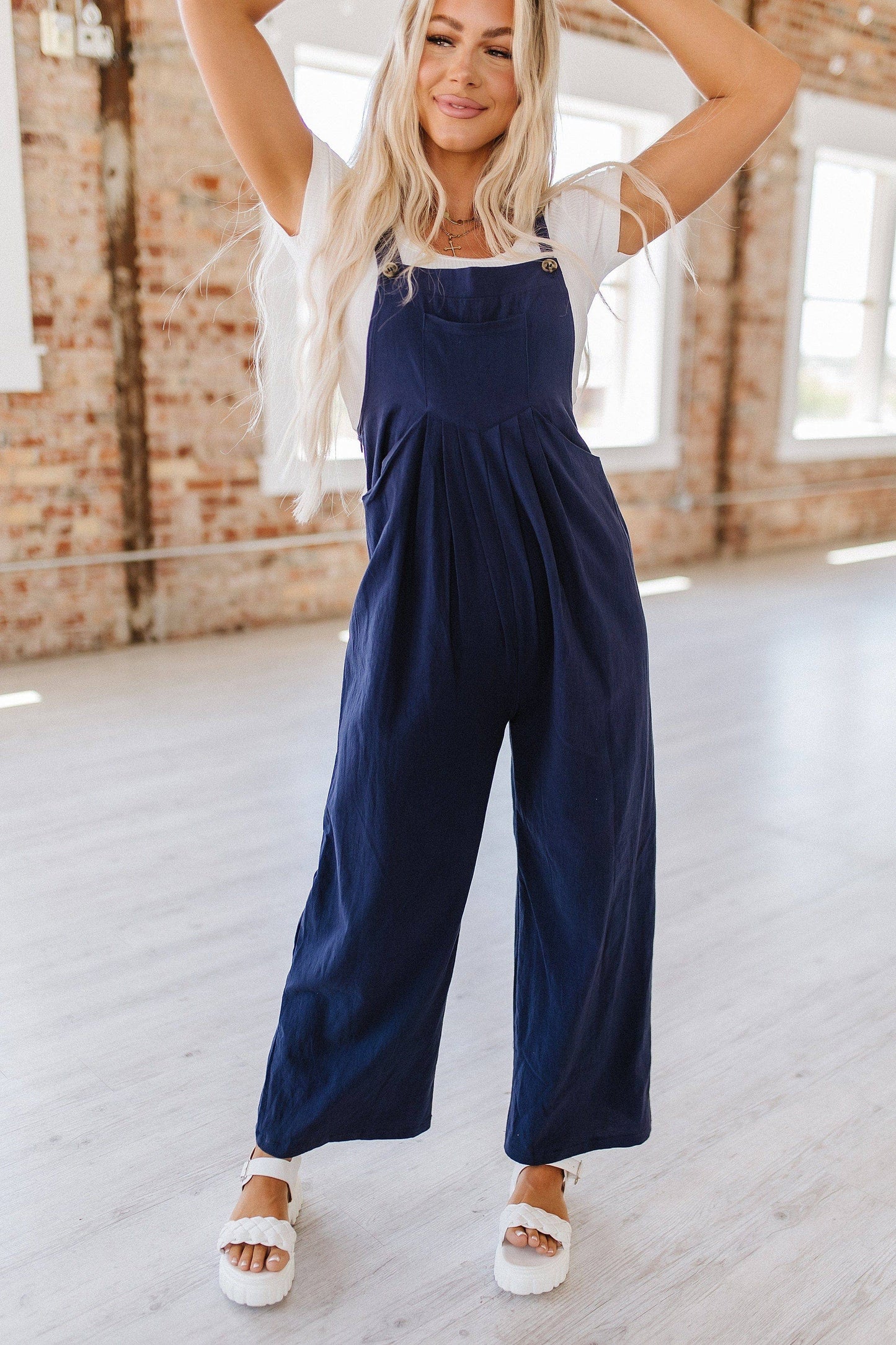 Celine Wide Leg Jumpsuit S-2XL: XL / Blue