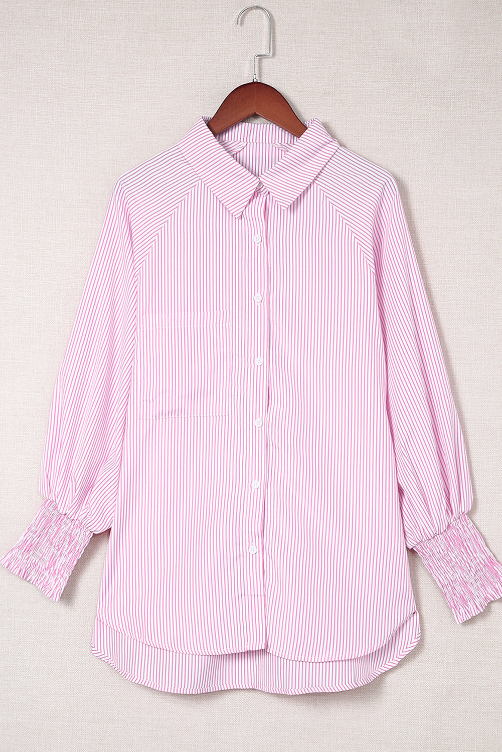 Grass Green Striped Pocket Button Up Shirt