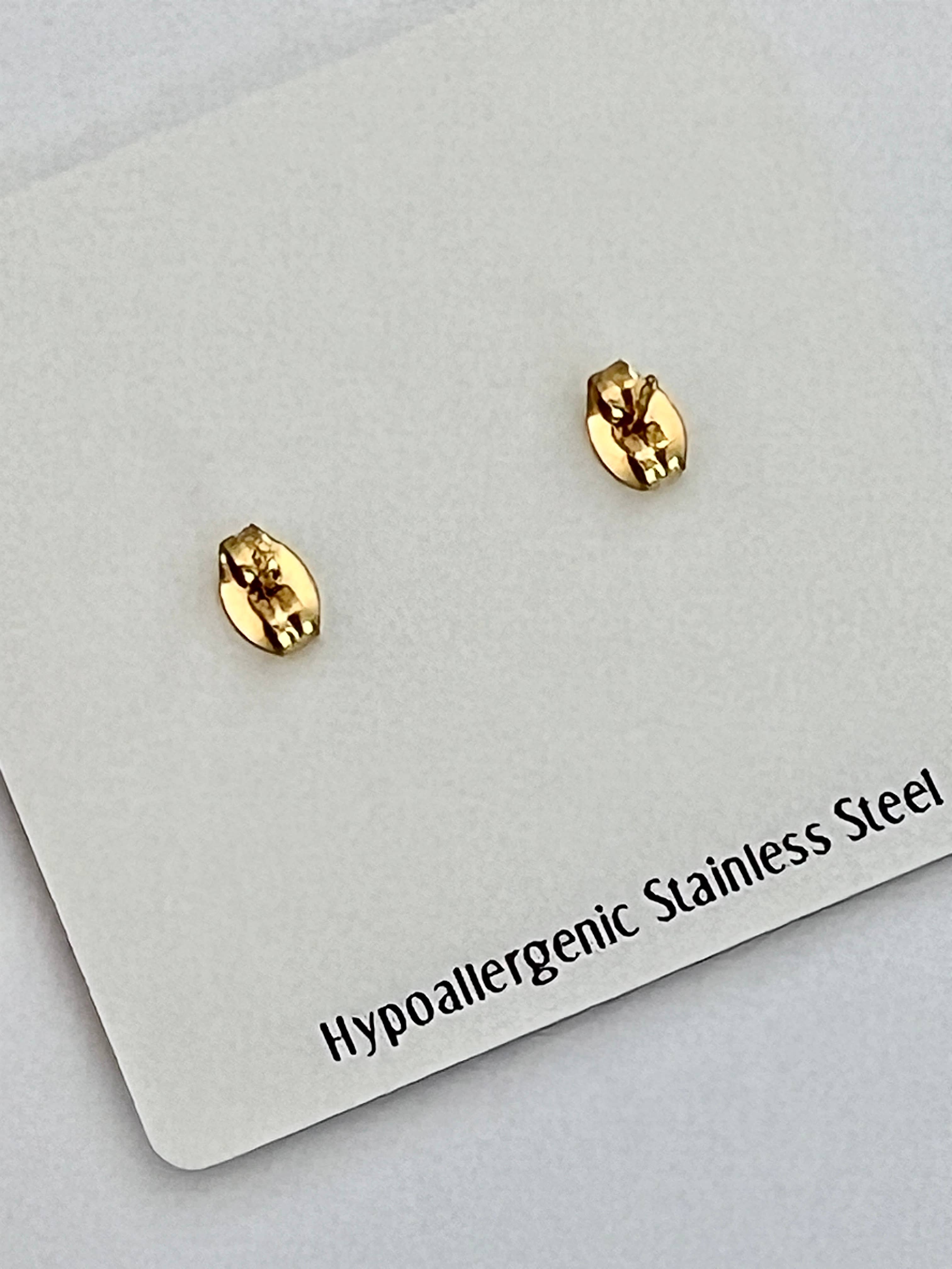 Go Vols Cute Game Day Gold Stud Earrings, Tennessee Gameday