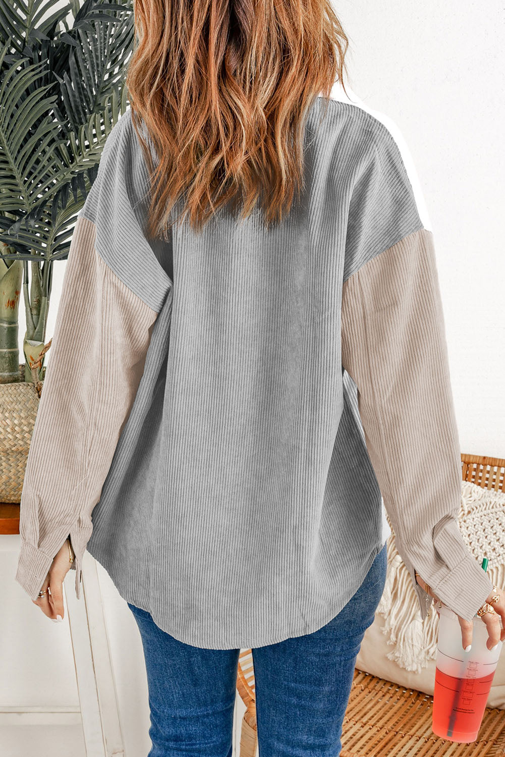 Corduroy Chic Sequin Football Shacket