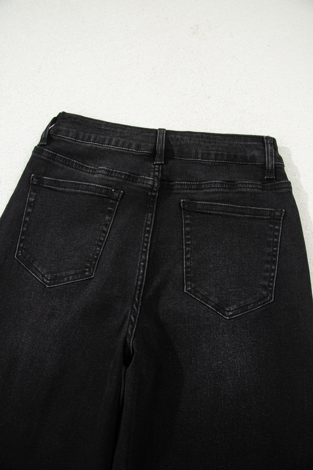 Real Teal Raw Hem Straight Leg Loose High Waist Jeans