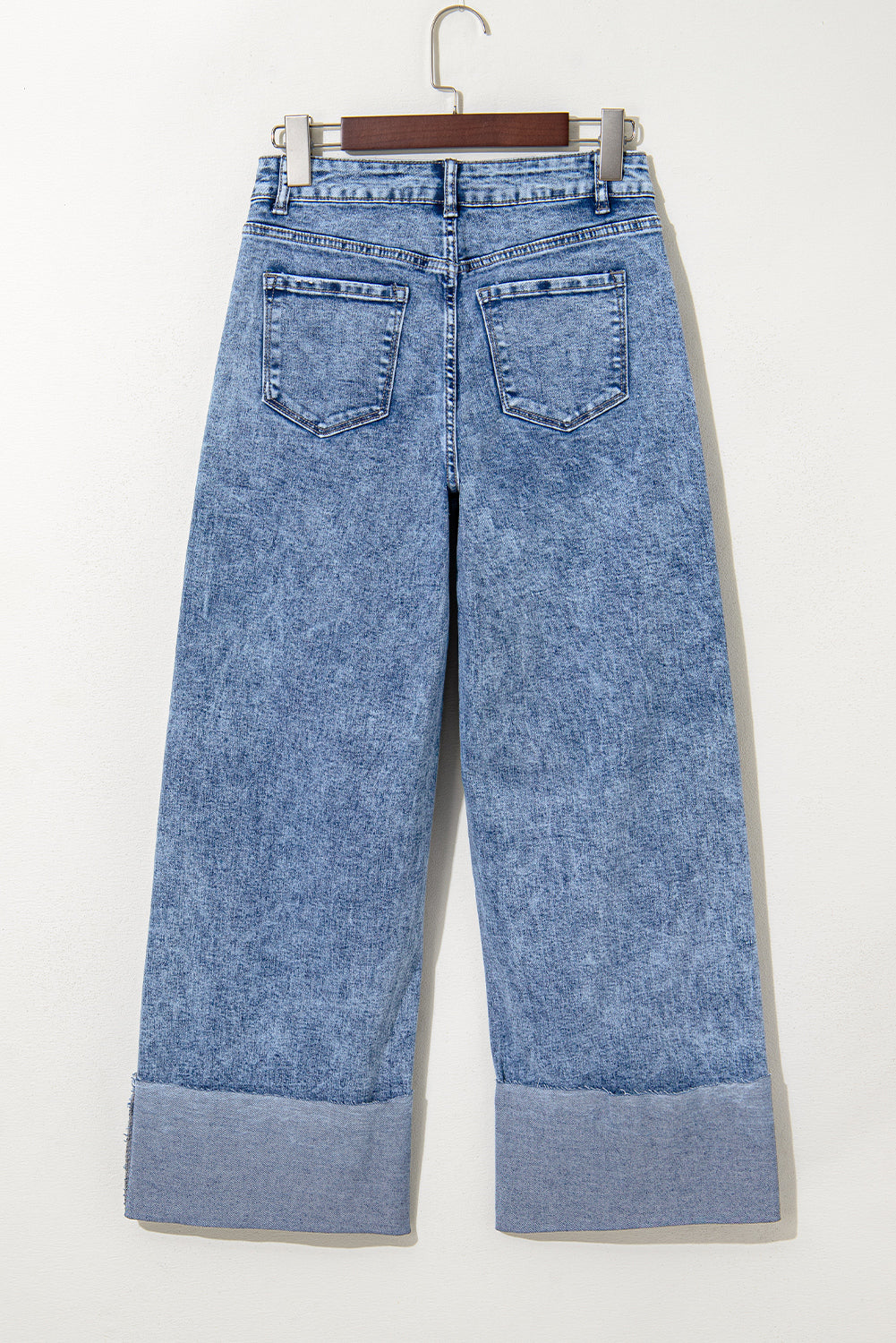 Ashleigh Blue Mineral Wash Distressed Wide Leg Jeans