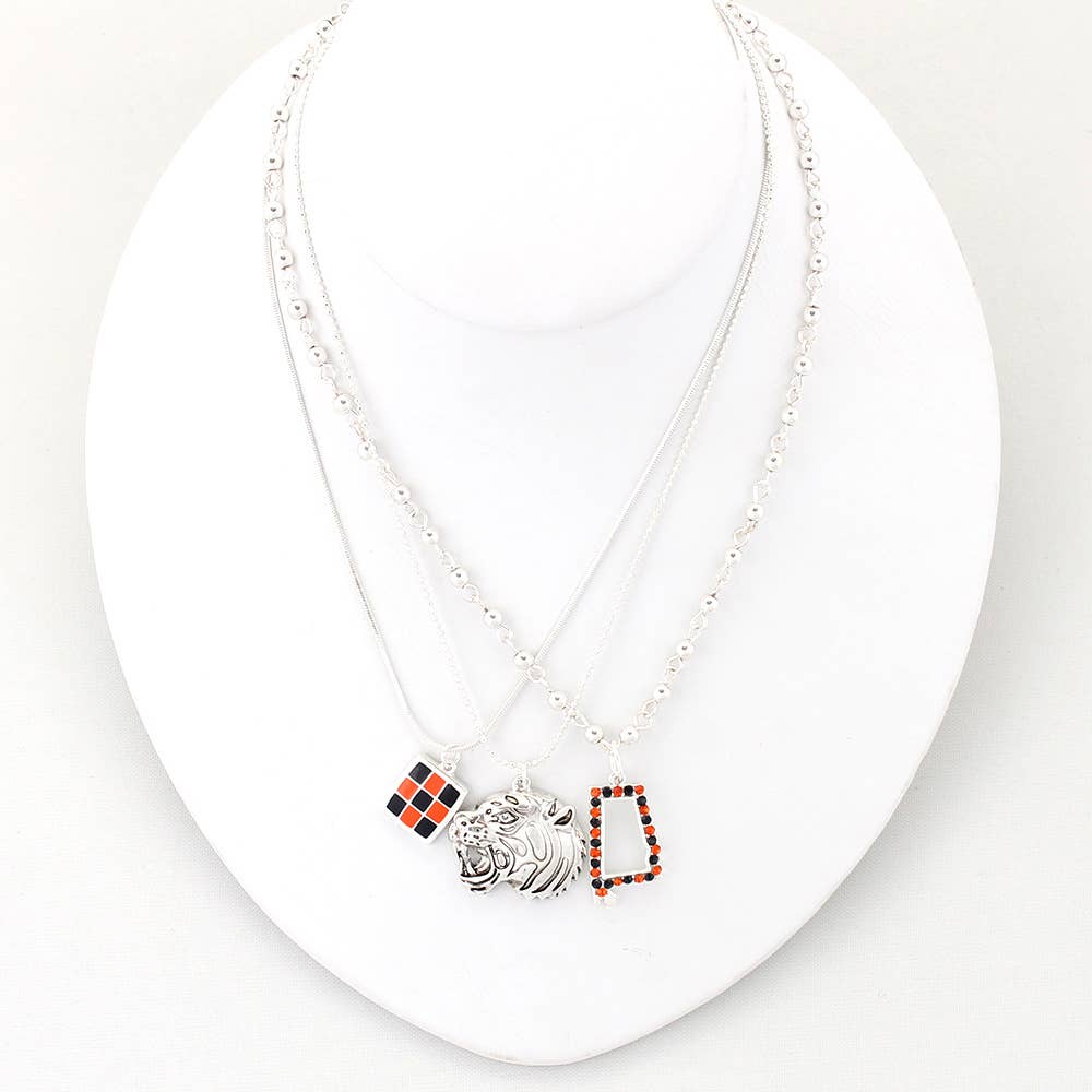 Auburn State Trio Necklace