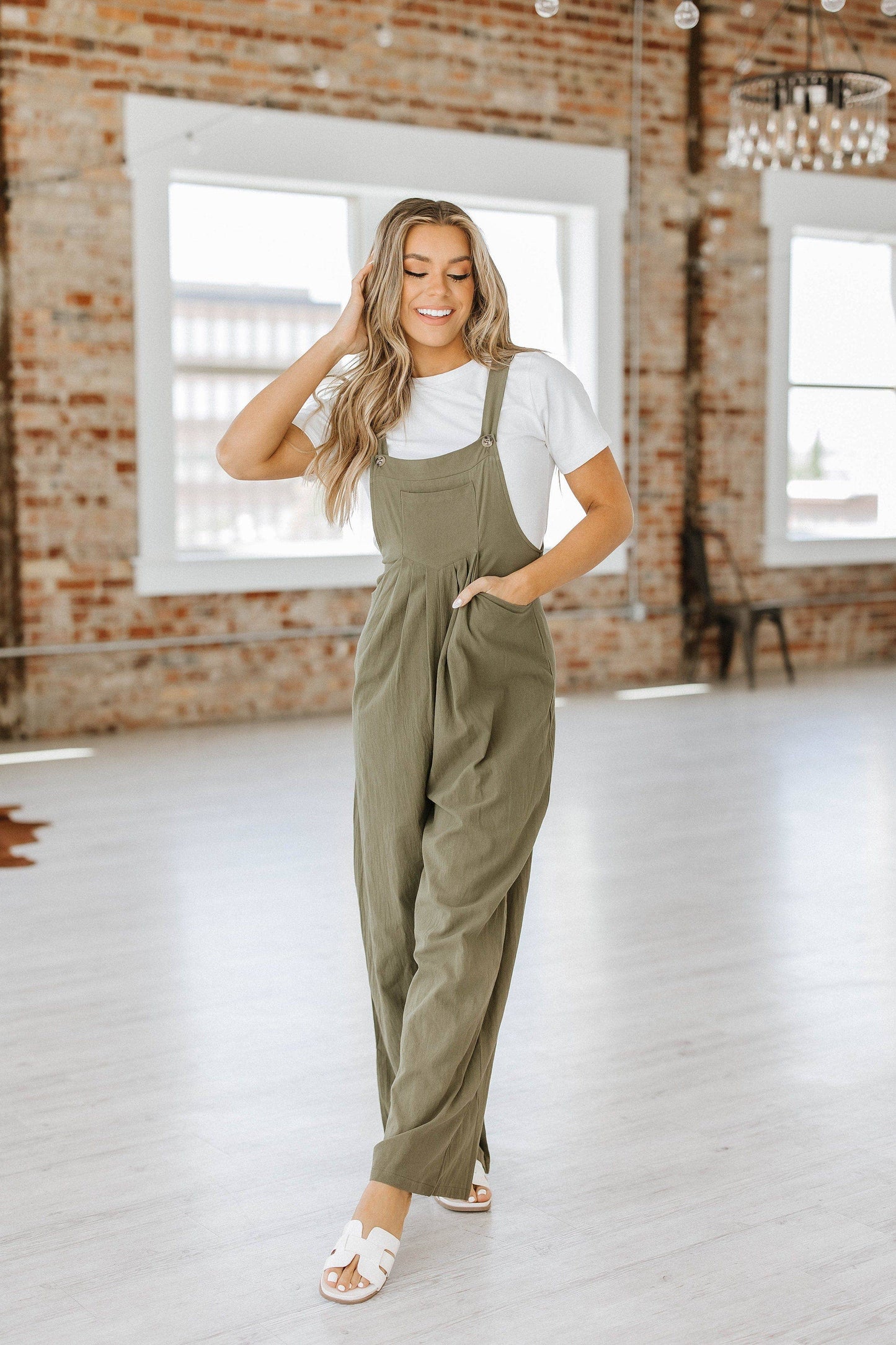 Celine Wide Leg Jumpsuit S-2XL: 2XL / Green-2