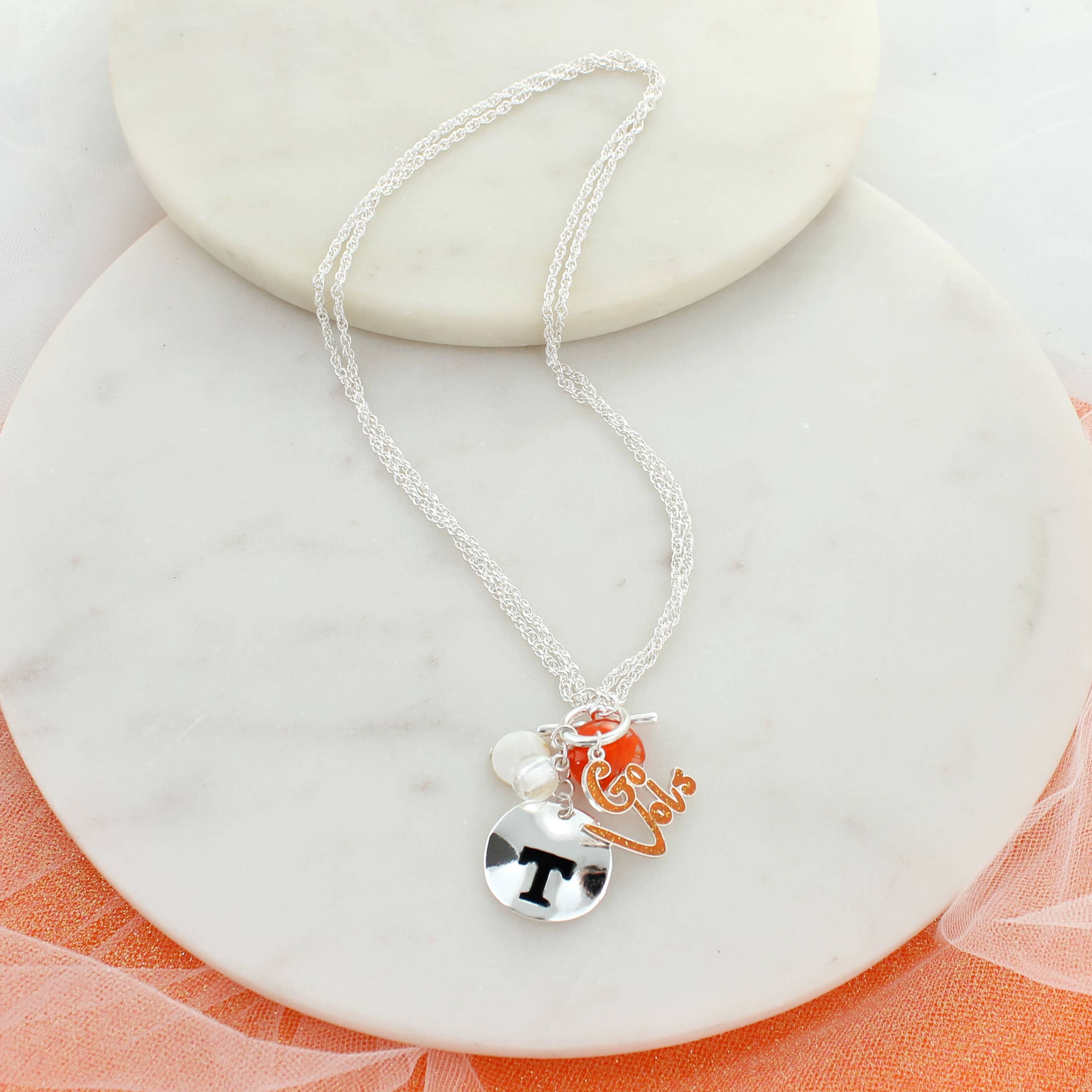 18 - 36” Tennessee Logo Cluster Convertible Necklace