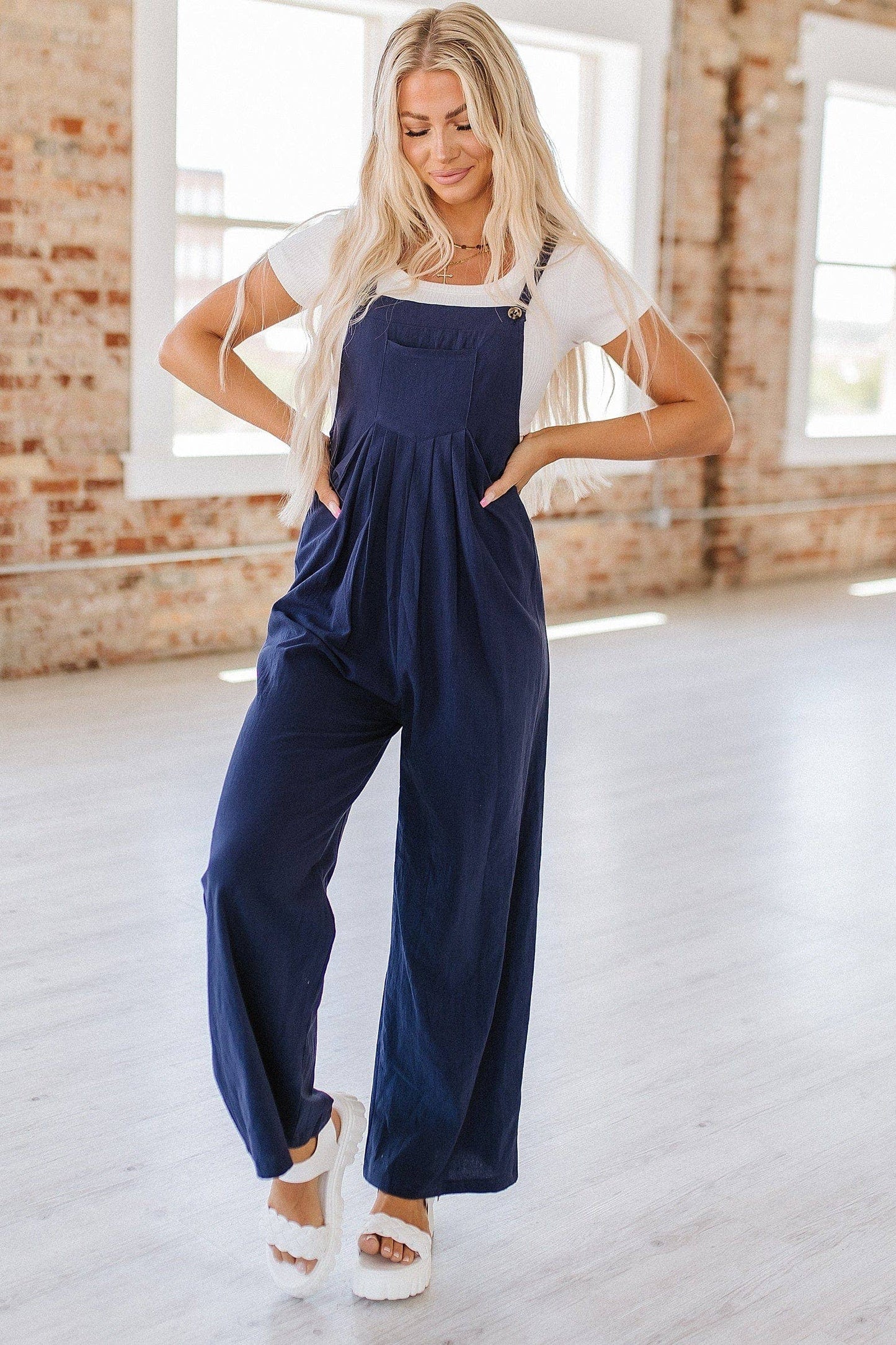 Celine Wide Leg Jumpsuit S-2XL: 2XL / Blue